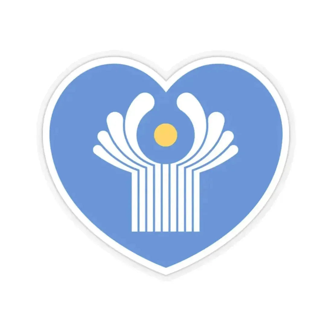 Heart Flag of the Commonwealth of Independent States - STICKER Vinyl Kiss-Cut Decal 2 Inch Transparent - The Sticker Space