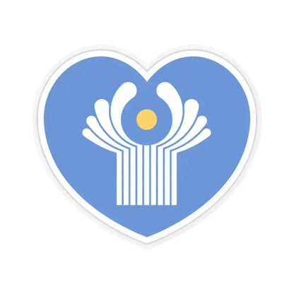 Heart Flag of the Commonwealth of Independent States - STICKER Vinyl Kiss-Cut Decal 2 Inch Transparent - The Sticker Space