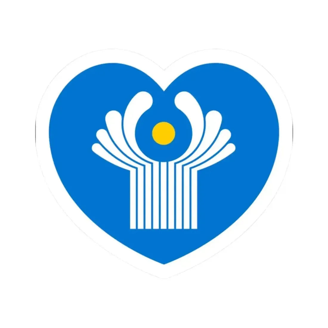 Heart Flag of the Commonwealth of Independent States - STICKER Vinyl Kiss-Cut Decal 2 Inch White - The Sticker Space