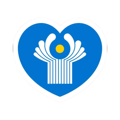 Heart Flag of the Commonwealth of Independent States - STICKER Vinyl Kiss-Cut Decal 2 Inch White - The Sticker Space