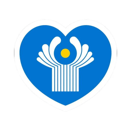 Heart Flag of the Commonwealth of Independent States - STICKER Vinyl Kiss-Cut Decal 2 Inch White - The Sticker Space