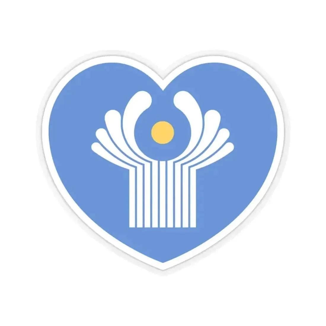 Heart Flag of the Commonwealth of Independent States - STICKER Vinyl Kiss-Cut Decal 3 Inch Transparent - The Sticker Space
