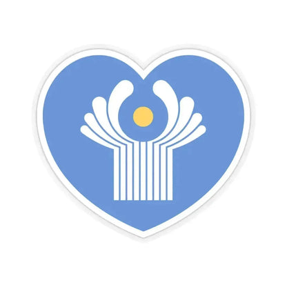 Heart Flag of the Commonwealth of Independent States - STICKER Vinyl Kiss-Cut Decal 3 Inch Transparent - The Sticker Space