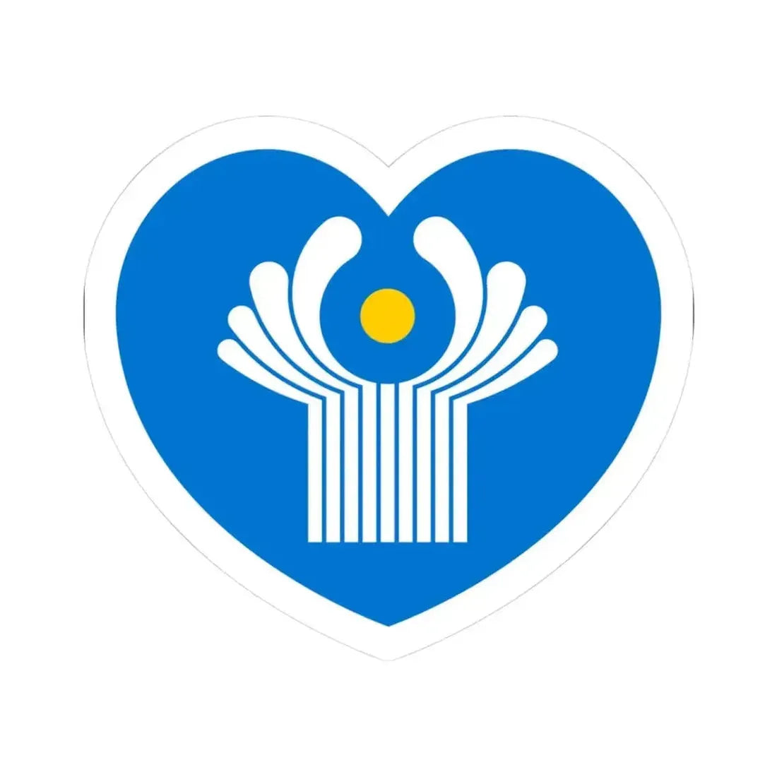 Heart Flag of the Commonwealth of Independent States - STICKER Vinyl Kiss-Cut Decal 3 Inch White - The Sticker Space