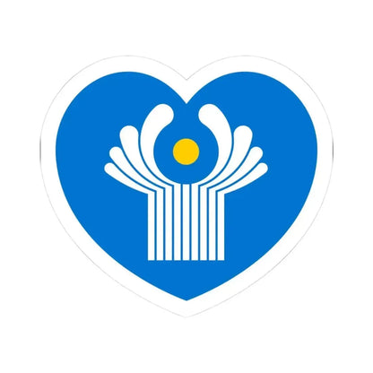Heart Flag of the Commonwealth of Independent States - STICKER Vinyl Kiss-Cut Decal 3 Inch White - The Sticker Space