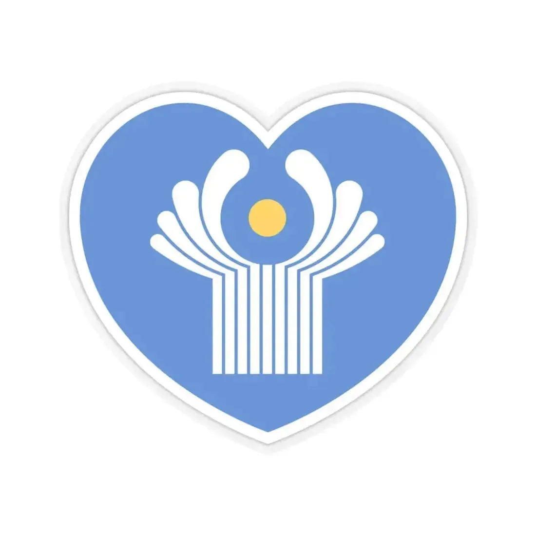 Heart Flag of the Commonwealth of Independent States - STICKER Vinyl Kiss-Cut Decal 4 Inch Transparent - The Sticker Space