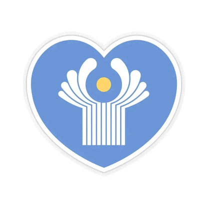 Heart Flag of the Commonwealth of Independent States - STICKER Vinyl Kiss-Cut Decal 4 Inch Transparent - The Sticker Space