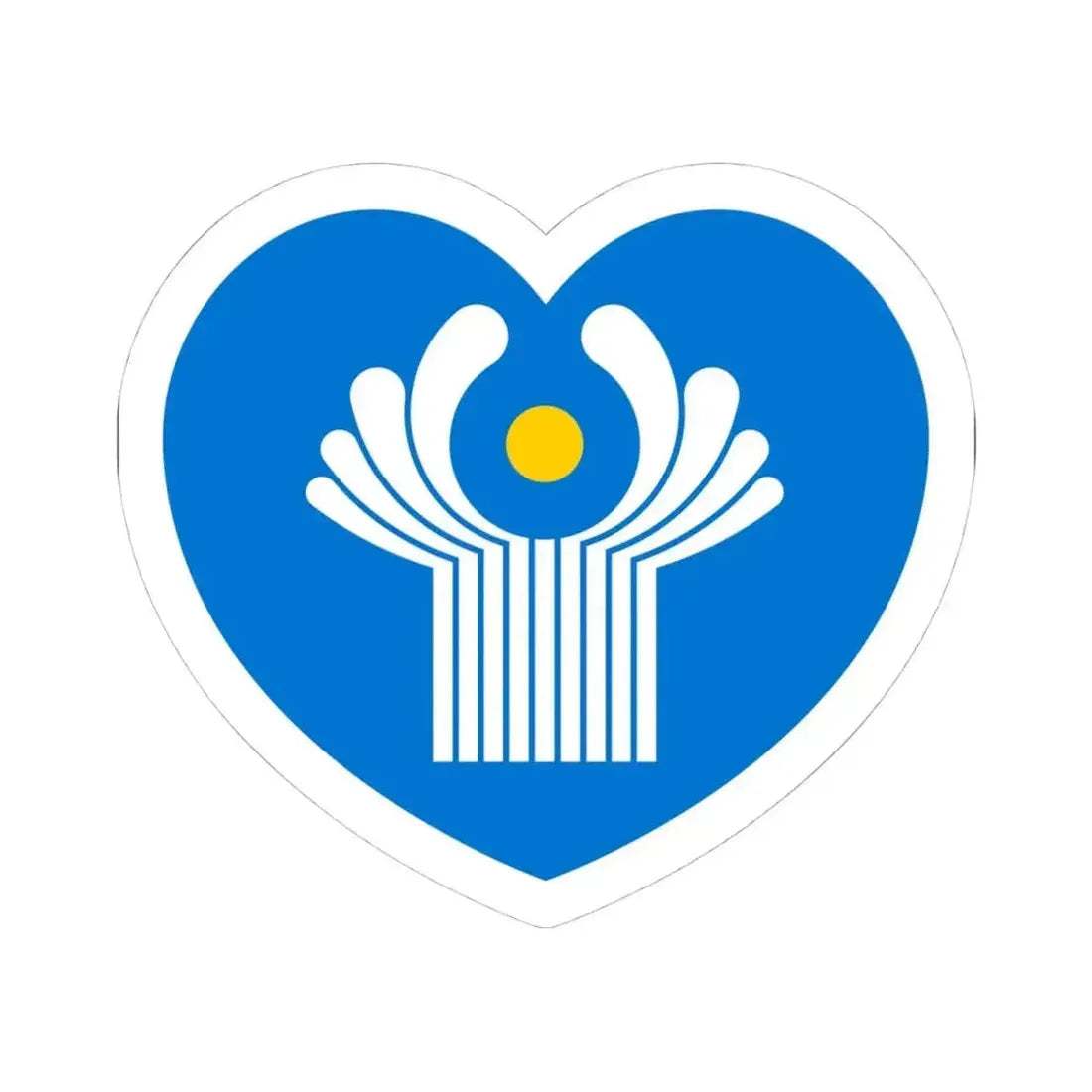 Heart Flag of the Commonwealth of Independent States - STICKER Vinyl Kiss-Cut Decal 4 Inch White - The Sticker Space