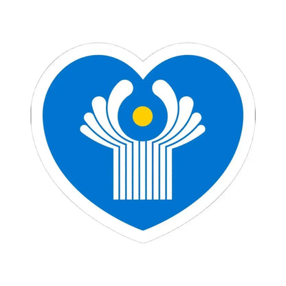Heart Flag of the Commonwealth of Independent States - STICKER Vinyl Kiss-Cut Decal 4 Inch White - The Sticker Space