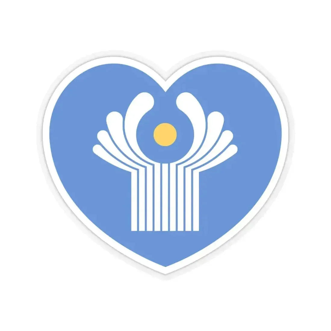 Heart Flag of the Commonwealth of Independent States - STICKER Vinyl Kiss-Cut Decal 6 Inch Transparent - The Sticker Space