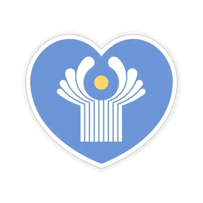 Heart Flag of the Commonwealth of Independent States - STICKER Vinyl Kiss-Cut Decal 6 Inch Transparent - The Sticker Space