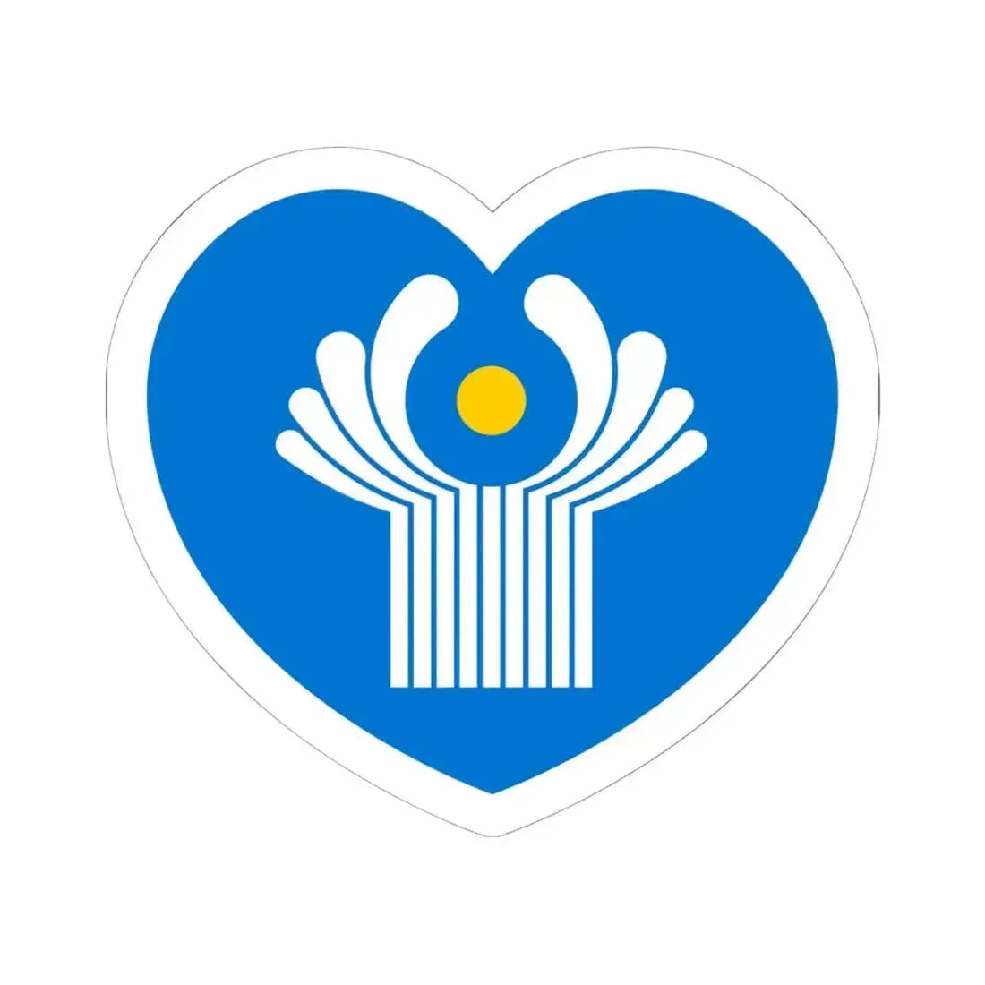 Heart Flag of the Commonwealth of Independent States - STICKER Vinyl Kiss-Cut Decal 6 Inch White - The Sticker Space