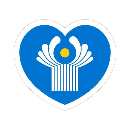 Heart Flag of the Commonwealth of Independent States - STICKER Vinyl Kiss-Cut Decal 6 Inch White - The Sticker Space