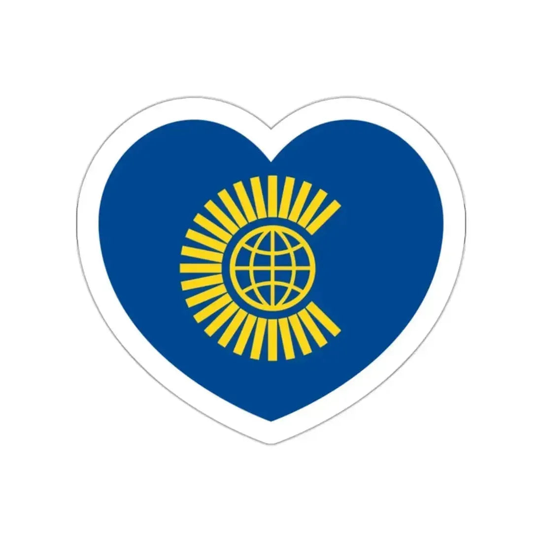 Heart Flag of the Commonwealth of Nations - STICKER Vinyl Die-Cut Decal White Die-Cut 2 Inch - The Sticker Space