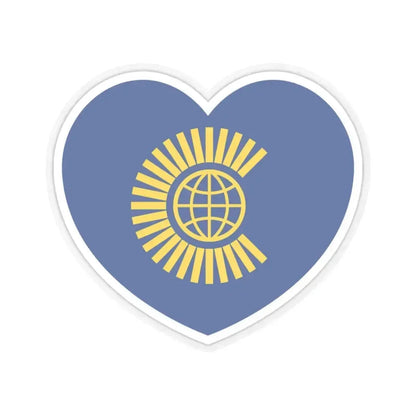 Heart Flag of the Commonwealth of Nations - STICKER Vinyl Kiss-Cut Decal 3 Inch Transparent - The Sticker Space