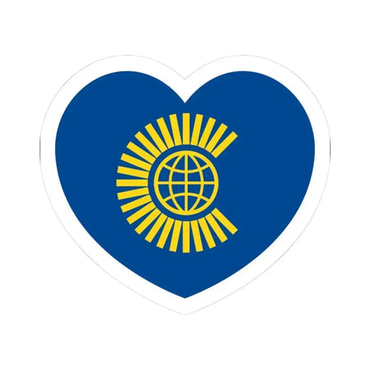 Heart Flag of the Commonwealth of Nations - STICKER Vinyl Kiss-Cut Decal 3 Inch White - The Sticker Space