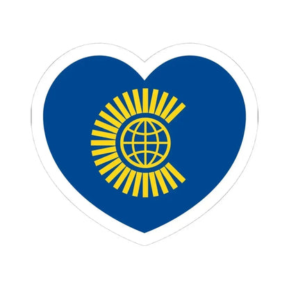 Heart Flag of the Commonwealth of Nations - STICKER Vinyl Kiss-Cut Decal 4 Inch White - The Sticker Space