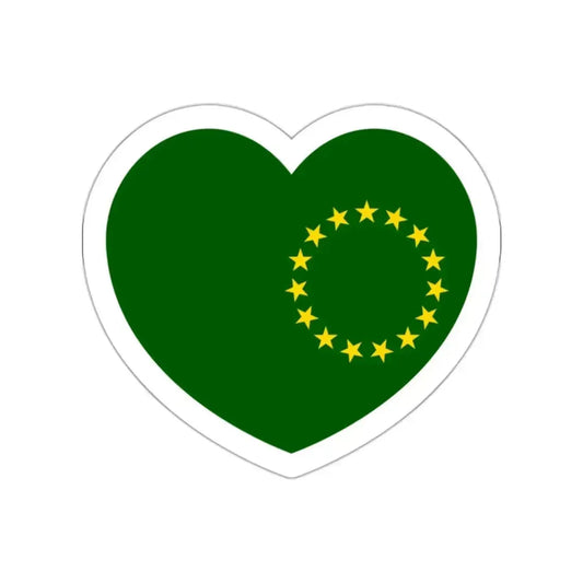 Heart Flag of the Cook Islands 1973-1979 - STICKER Vinyl Die-Cut Decal White Die-Cut 2 Inch - The Sticker Space