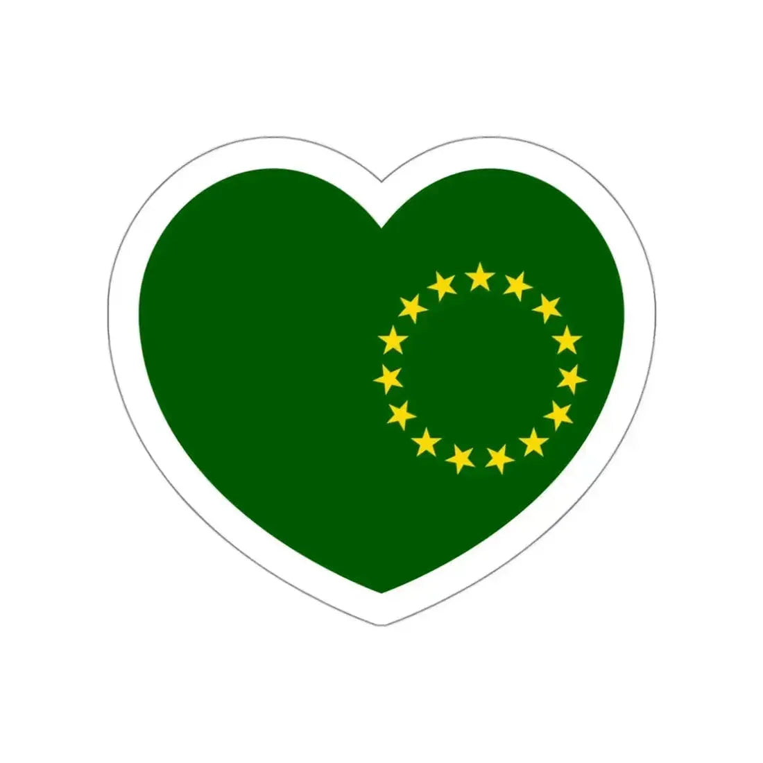 Heart Flag of the Cook Islands 1973-1979 - STICKER Vinyl Die-Cut Decal White Die-Cut 3 Inch - The Sticker Space