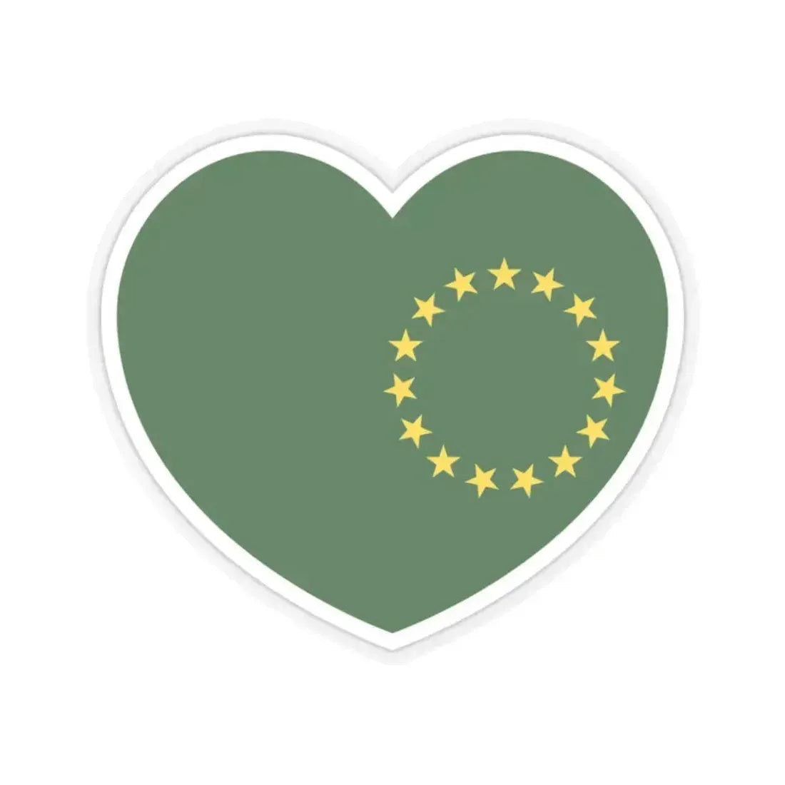 Heart Flag of the Cook Islands 1973-1979 - STICKER Vinyl Kiss-Cut Decal 2 Inch Transparent - The Sticker Space