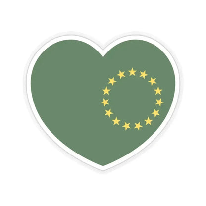 Heart Flag of the Cook Islands 1973-1979 - STICKER Vinyl Kiss-Cut Decal 2 Inch Transparent - The Sticker Space