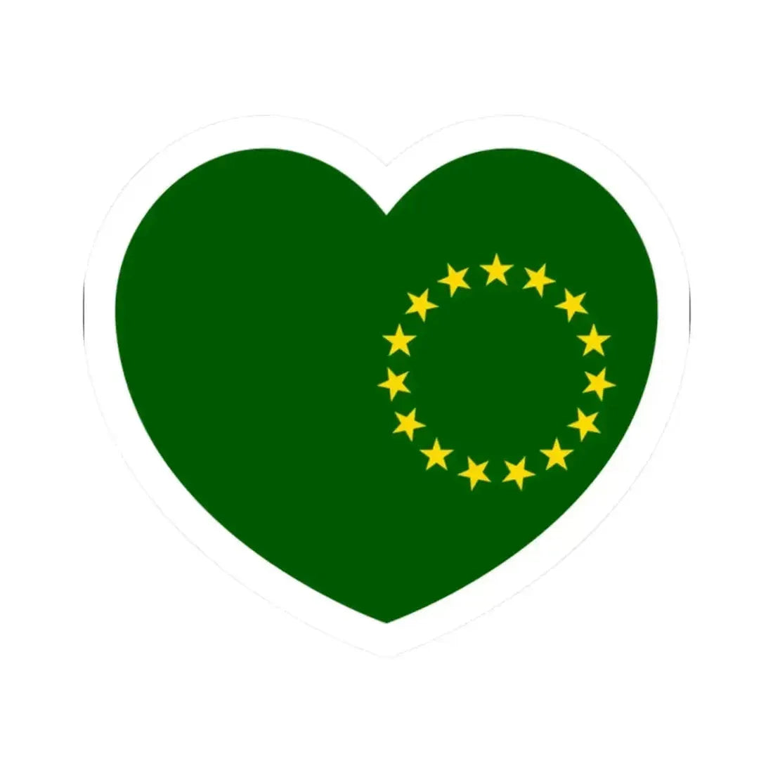 Heart Flag of the Cook Islands 1973-1979 - STICKER Vinyl Kiss-Cut Decal 2 Inch White - The Sticker Space