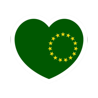 Heart Flag of the Cook Islands 1973-1979 - STICKER Vinyl Kiss-Cut Decal 2 Inch White - The Sticker Space