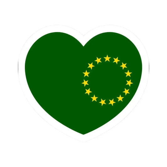 Heart Flag of the Cook Islands 1973-1979 - STICKER Vinyl Kiss-Cut Decal 2 Inch White - The Sticker Space