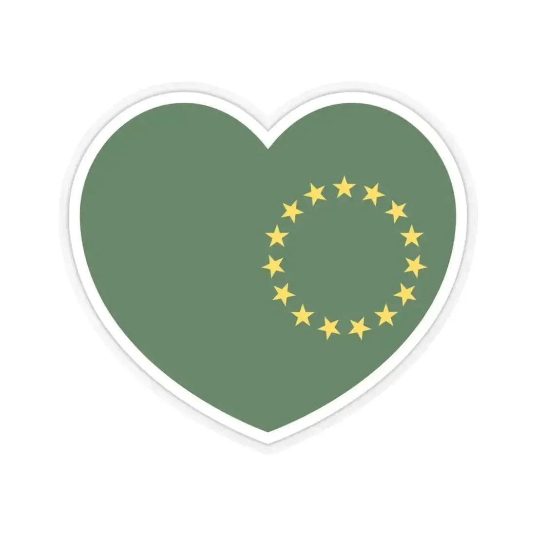 Heart Flag of the Cook Islands 1973-1979 - STICKER Vinyl Kiss-Cut Decal 3 Inch Transparent - The Sticker Space