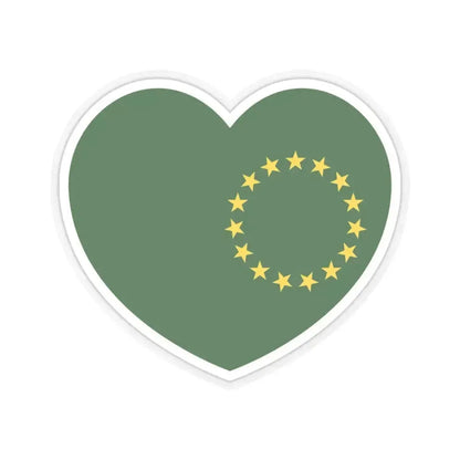 Heart Flag of the Cook Islands 1973-1979 - STICKER Vinyl Kiss-Cut Decal 3 Inch Transparent - The Sticker Space