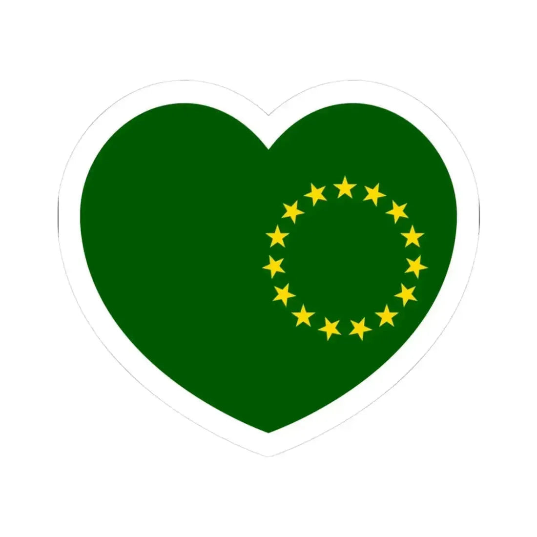 Heart Flag of the Cook Islands 1973-1979 - STICKER Vinyl Kiss-Cut Decal 3 Inch White - The Sticker Space