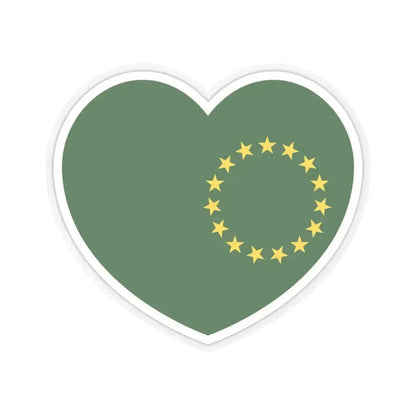 Heart Flag of the Cook Islands 1973-1979 - STICKER Vinyl Kiss-Cut Decal 4 Inch Transparent - The Sticker Space