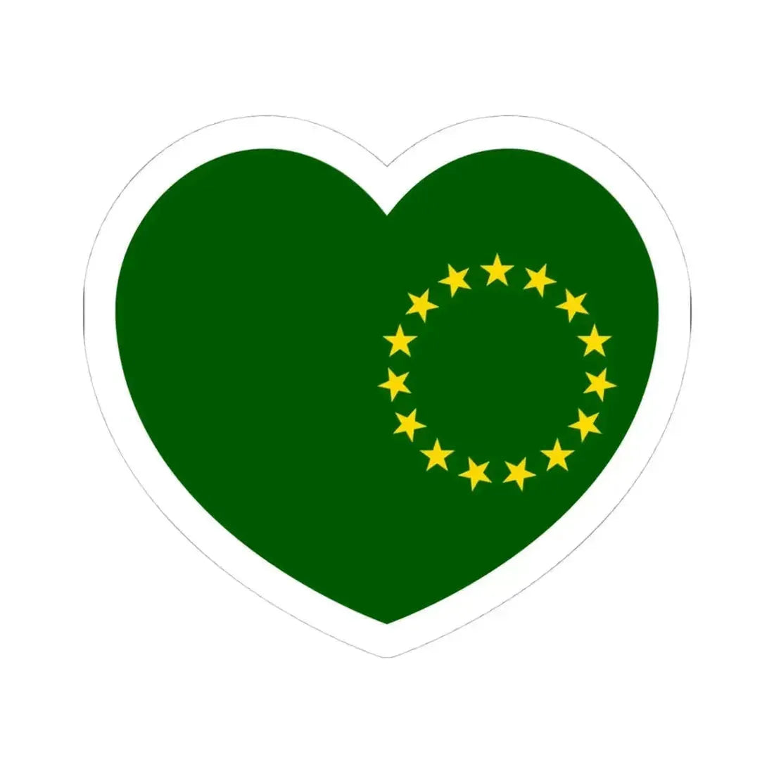 Heart Flag of the Cook Islands 1973-1979 - STICKER Vinyl Kiss-Cut Decal 4 Inch White - The Sticker Space