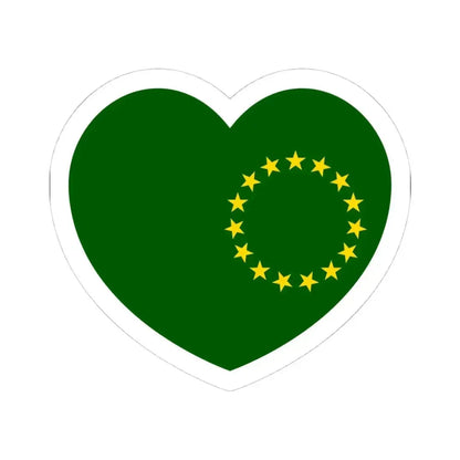 Heart Flag of the Cook Islands 1973-1979 - STICKER Vinyl Kiss-Cut Decal 4 Inch White - The Sticker Space