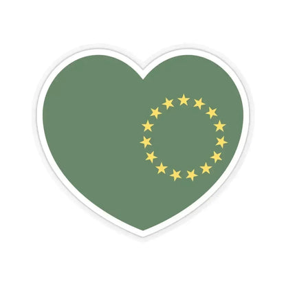 Heart Flag of the Cook Islands 1973-1979 - STICKER Vinyl Kiss-Cut Decal 6 Inch Transparent - The Sticker Space