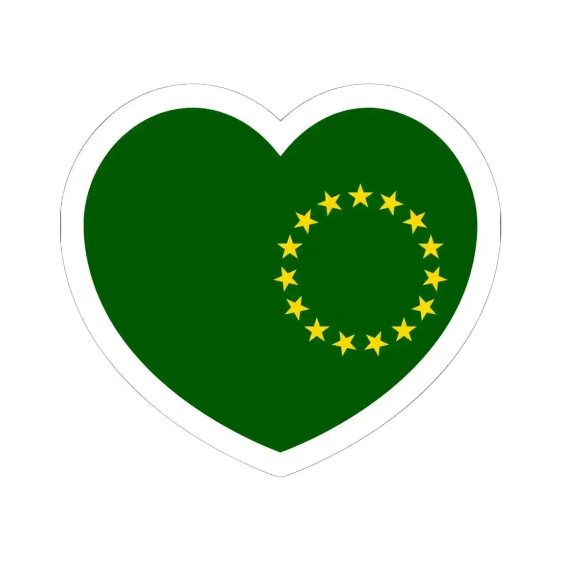 Heart Flag of the Cook Islands 1973-1979 - STICKER Vinyl Kiss-Cut Decal 6 Inch White - The Sticker Space