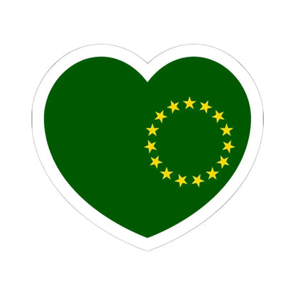 Heart Flag of the Cook Islands 1973-1979 - STICKER Vinyl Kiss-Cut Decal 6 Inch White - The Sticker Space