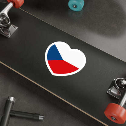 Heart Flag of the Czech Republic - STICKER Vinyl Die-Cut Decal-The Sticker Space