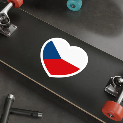 Heart Flag of the Czech Republic - STICKER Vinyl Die-Cut Decal-The Sticker Space