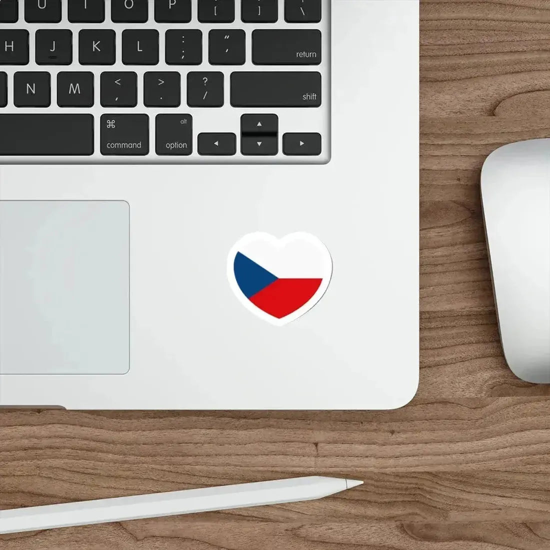Heart Flag of the Czech Republic - STICKER Vinyl Die-Cut Decal - The Sticker Space