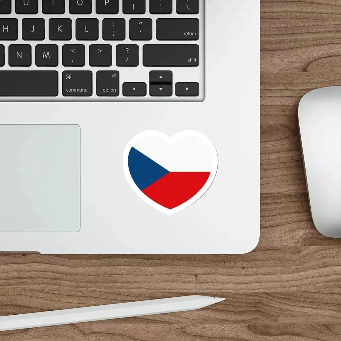 Heart Flag of the Czech Republic - STICKER Vinyl Die-Cut Decal - The Sticker Space