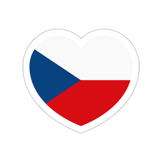 Heart Flag of the Czech Republic - STICKER Vinyl Die-Cut Decal-White-The Sticker Space