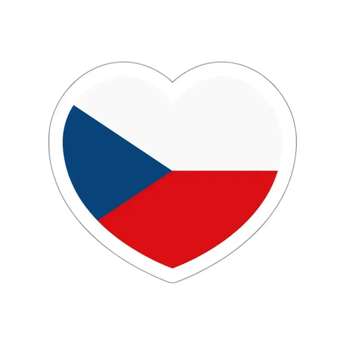 Heart Flag of the Czech Republic - STICKER Vinyl Die-Cut Decal White Die-Cut 3 Inch - The Sticker Space