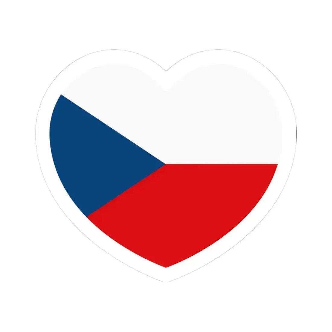 Heart Flag of the Czech Republic - STICKER Vinyl Kiss-Cut Decal 3 Inch White - The Sticker Space