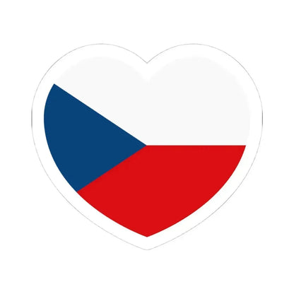 Heart Flag of the Czech Republic - STICKER Vinyl Kiss-Cut Decal 4 Inch White - The Sticker Space