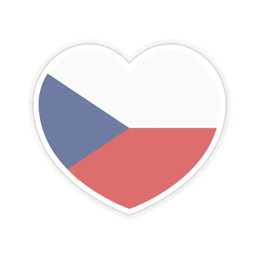Heart Flag of the Czech Republic - STICKER Vinyl Kiss-Cut Decal 6 Inch Transparent - The Sticker Space