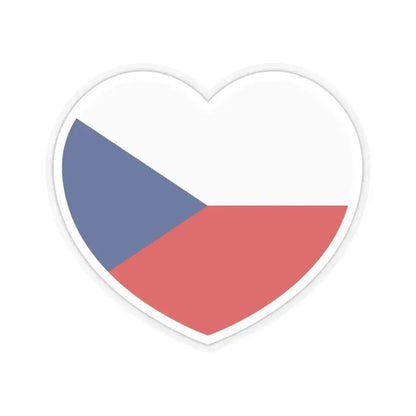 Heart Flag of the Czech Republic - STICKER Vinyl Kiss-Cut Decal 6 Inch Transparent - The Sticker Space