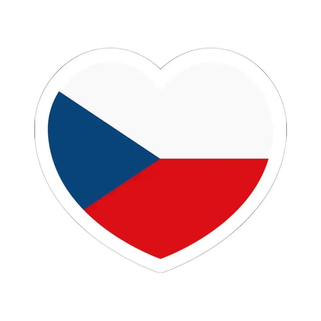 Heart Flag of the Czech Republic - STICKER Vinyl Kiss-Cut Decal 6 Inch White - The Sticker Space