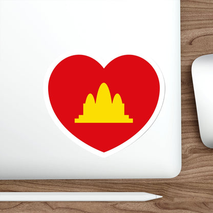 Heart Flag of the Democratic Kampuchea - STICKER Vinyl Die-Cut Decal-The Sticker Space