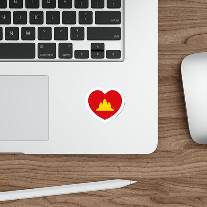 Heart Flag of the Democratic Kampuchea - STICKER Vinyl Die-Cut Decal-The Sticker Space